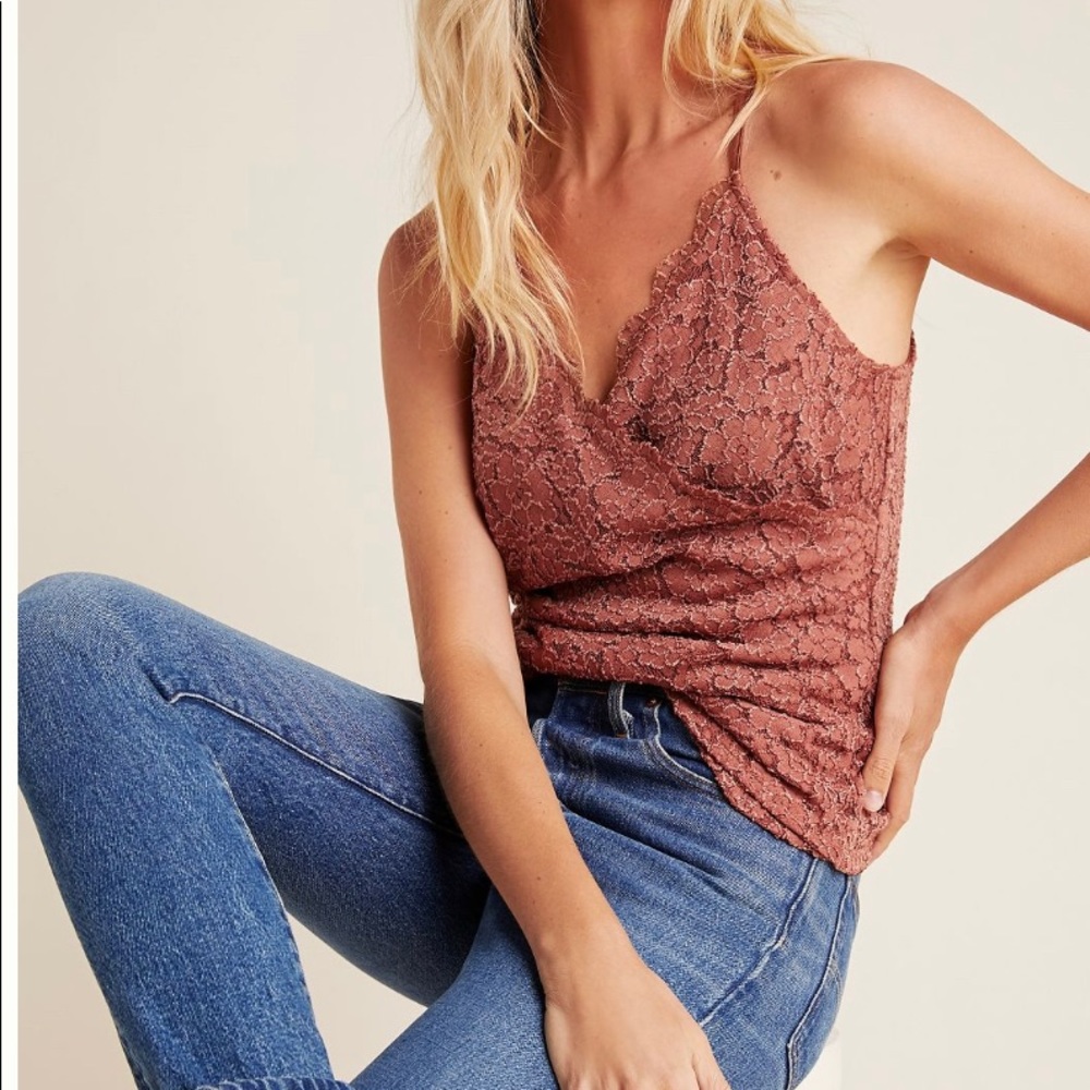 NWT Anthropologie Eri+Ali Lace Wrap Shell Top